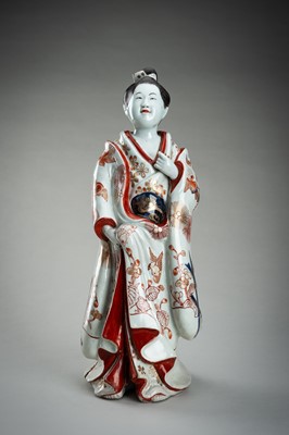 Lot 195 - AN IMARI PORCELAIN FIGURE OF A BIJIN