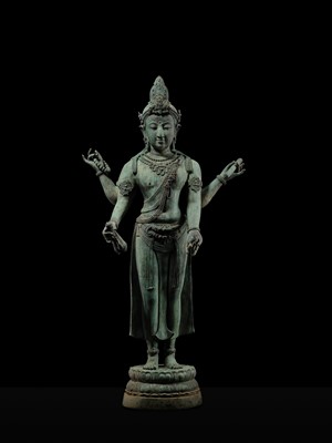 Lot 38 - A COLOSSAL (3.5 METERS HIGH) BRONZE STATUE OF AVALOKITESHVARA, SRIVIJAYA KINGDOM STYLE, CIRCA 18TH-19TH CENTURY OR EARLIER