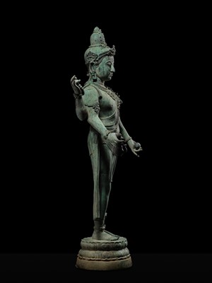 Lot 38 - A COLOSSAL (3.5 METERS HIGH) BRONZE STATUE OF AVALOKITESHVARA, SRIVIJAYA KINGDOM STYLE, CIRCA 18TH-19TH CENTURY OR EARLIER