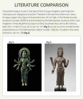Lot 38 - A COLOSSAL (3.5 METERS HIGH) BRONZE STATUE OF AVALOKITESHVARA, SRIVIJAYA KINGDOM STYLE, CIRCA 18TH-19TH CENTURY OR EARLIER