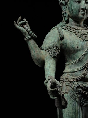 Lot 38 - A COLOSSAL (3.5 METERS HIGH) BRONZE STATUE OF AVALOKITESHVARA, SRIVIJAYA KINGDOM STYLE, CIRCA 18TH-19TH CENTURY OR EARLIER