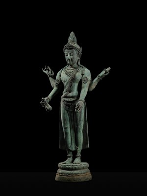 Lot 38 - A COLOSSAL (3.5 METERS HIGH) BRONZE STATUE OF AVALOKITESHVARA, SRIVIJAYA KINGDOM STYLE, CIRCA 18TH-19TH CENTURY OR EARLIER