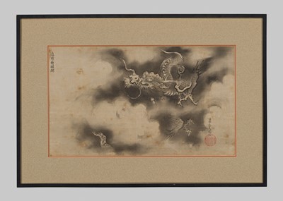 Lot 250 - KANO EISHIN YASUNOBU (1614-1685): DRAGON AMONGST CLOUDS