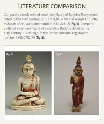 Lot 49 - AN IVORY FIGURE OF BUDDHA SHAKYAMUNI, 18TH-19TH CENTURY