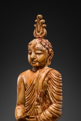 Lot 49 - AN IVORY FIGURE OF BUDDHA SHAKYAMUNI, 18TH-19TH CENTURY