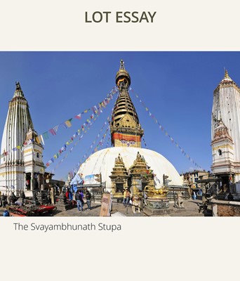 Lot 117 - A GILT COPPER ALLOY RELIQUARY SVAYAMBHU STUPA, NEPAL, 17TH-18TH CENTURY