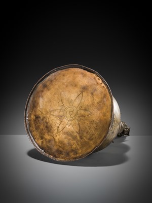 Lot 117 - A GILT COPPER ALLOY RELIQUARY SVAYAMBHU STUPA, NEPAL, 17TH-18TH CENTURY