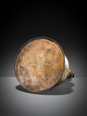 Lot 117 - A GILT COPPER ALLOY RELIQUARY SVAYAMBHU STUPA, NEPAL, 17TH-18TH CENTURY