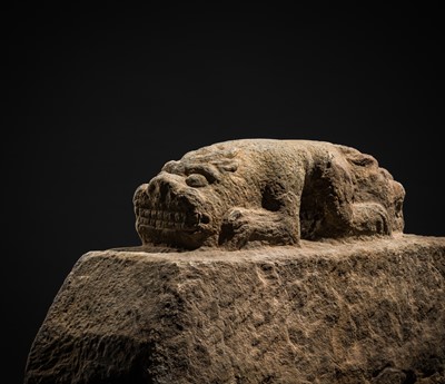 Lot 124 - A LARGE STONE WEIGHT FOR THE MINISTRY OF NATIONAL DEFENSE, GUANFA, 300 JIN, DATED 1525