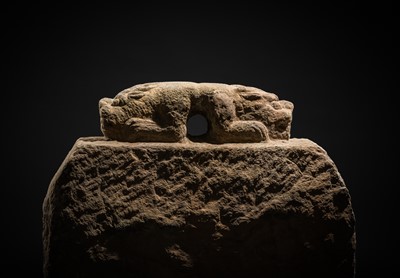 Lot 124 - A LARGE STONE WEIGHT FOR THE MINISTRY OF NATIONAL DEFENSE, GUANFA, 300 JIN, DATED 1525