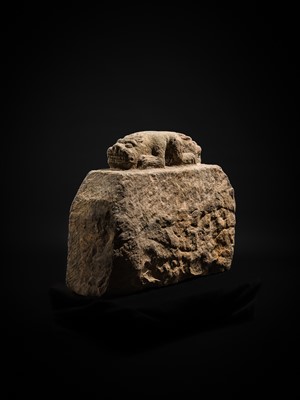 Lot 124 - A LARGE STONE WEIGHT FOR THE MINISTRY OF NATIONAL DEFENSE, GUANFA, 300 JIN, DATED 1525