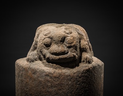 Lot 123 - AN INSCRIBED OFFICIAL STONE WEIGHT FOR THE MEASUREMENT AND WEIGHTS OFFICE OF THE GANZHOU ROUTE, DATED 1284