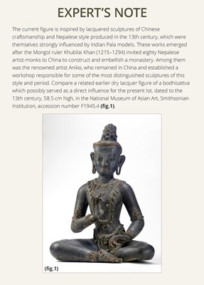 Lot 130 - A LARGE NEPALESE-STYLE BRONZE FIGURE OF A BODHISATTVA