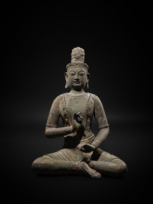 Lot 130 - A LARGE NEPALESE-STYLE BRONZE FIGURE OF A BODHISATTVA