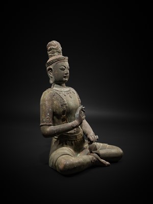 Lot 130 - A LARGE NEPALESE-STYLE BRONZE FIGURE OF A BODHISATTVA