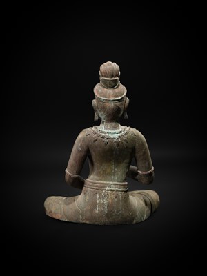 Lot 130 - A LARGE NEPALESE-STYLE BRONZE FIGURE OF A BODHISATTVA