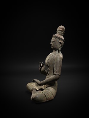 Lot 130 - A LARGE NEPALESE-STYLE BRONZE FIGURE OF A BODHISATTVA