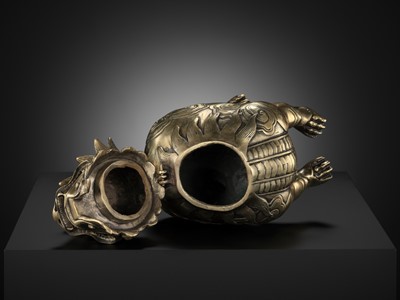 Lot 82 - A POWERFUL ‘LUDUAN’ BRONZE CENSER, XUANDE MARK, EARLY QING DYNASTY