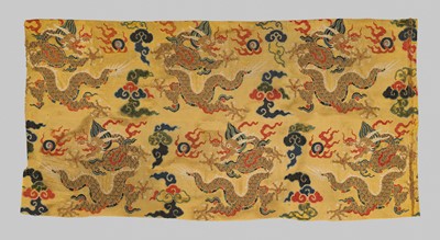 Lot 513 - AN IMPERIAL ‘SIX DRAGONS’ SILK BROCADE FRAGMENT, MING DYNASTY