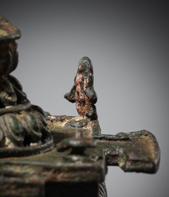 Lot 141 - A BRONZE ‘MOUNT MERU’ SRI YANTRA, NEPAL, 16TH-18TH CENTURY