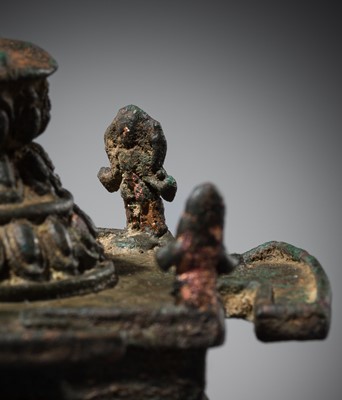 Lot 141 - A BRONZE ‘MOUNT MERU’ SRI YANTRA, NEPAL, 16TH-18TH CENTURY