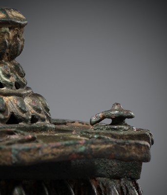 Lot 141 - A BRONZE ‘MOUNT MERU’ SRI YANTRA, NEPAL, 16TH-18TH CENTURY