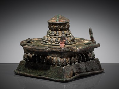 Lot 141 - A BRONZE ‘MOUNT MERU’ SRI YANTRA, NEPAL, 16TH-18TH CENTURY