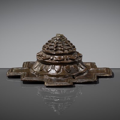 Lot 139 - A LARGE PYRAMID-FORM BRONZE ‘MOUNT MERU’ SRI YANTRA, 17TH-18TH CENTURY