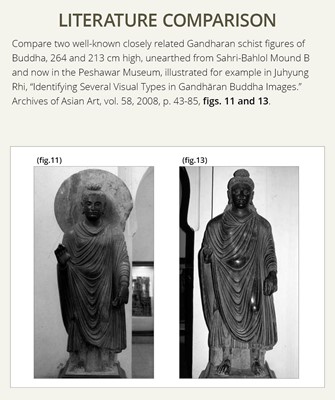 Lot 58 - A RARE AND MONUMENTAL (175 CM HIGH) GRAY SCHIST TORSO OF BUDDHA SHAKYAMUNI, KUSHAN PERIOD, ANCIENT REGION OF GANDHARA, CIRCA 2ND-3RD CENTURY