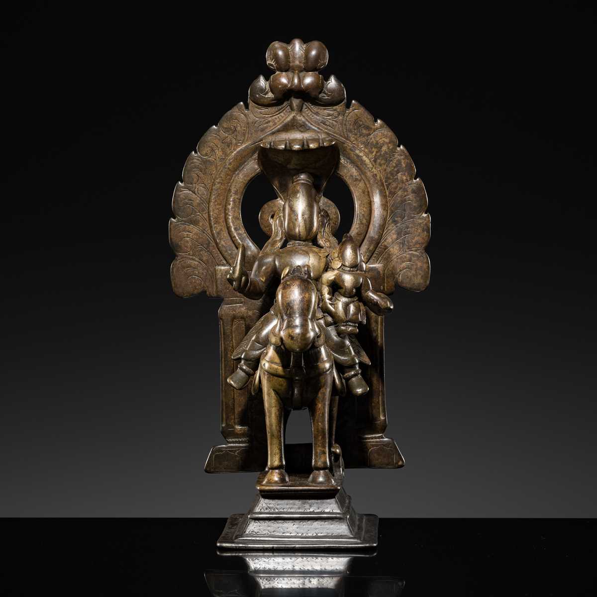 Lot 77 - A BRASS GROUP OF KHANDOBA AND MHALSA, DECCAN, 18TH CENTURY