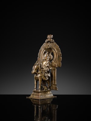 Lot 77 - A BRASS GROUP OF KHANDOBA AND MHALSA, DECCAN, 18TH CENTURY