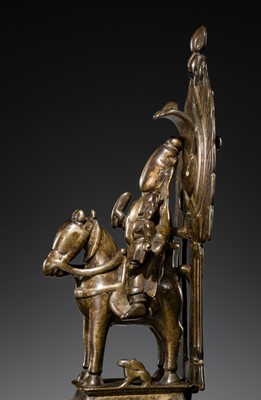 Lot 77 - A BRASS GROUP OF KHANDOBA AND MHALSA, DECCAN, 18TH CENTURY