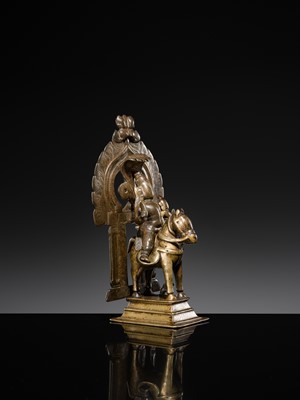 Lot 77 - A BRASS GROUP OF KHANDOBA AND MHALSA, DECCAN, 18TH CENTURY