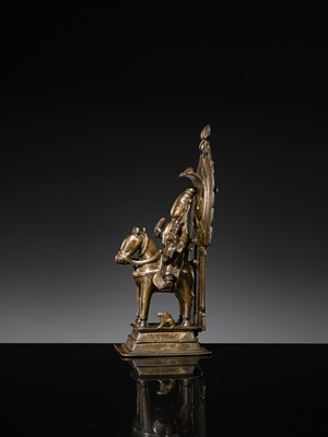 Lot 77 - A BRASS GROUP OF KHANDOBA AND MHALSA, DECCAN, 18TH CENTURY