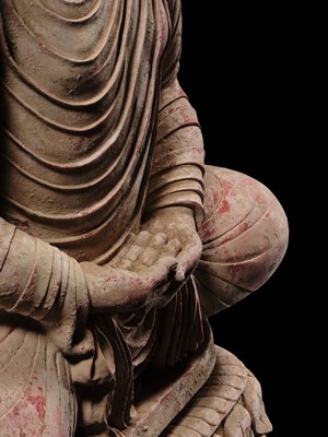 Lot 246 - THE MONUMENTAL AND HIGHLY IMPORTANT ‘KIENZLE’ STUCCO STATUE OF BUDDHA GANDHARA, PROBABLY HADDA, CIRCA 3RD-5TH CENTURY