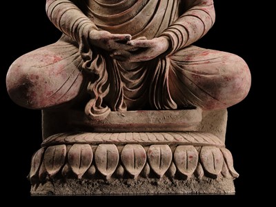 Lot 246 - THE MONUMENTAL AND HIGHLY IMPORTANT ‘KIENZLE’ STUCCO STATUE OF BUDDHA GANDHARA, PROBABLY HADDA, CIRCA 3RD-5TH CENTURY