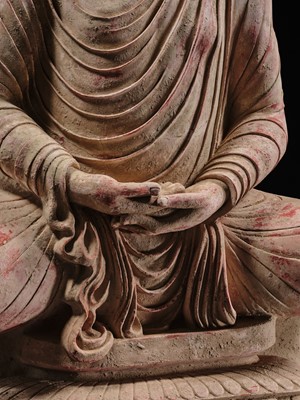 Lot 246 - THE MONUMENTAL AND HIGHLY IMPORTANT ‘KIENZLE’ STUCCO STATUE OF BUDDHA GANDHARA, PROBABLY HADDA, CIRCA 3RD-5TH CENTURY