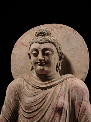 Lot 246 - THE MONUMENTAL AND HIGHLY IMPORTANT ‘KIENZLE’ STUCCO STATUE OF BUDDHA GANDHARA, PROBABLY HADDA, CIRCA 3RD-5TH CENTURY