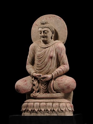 Lot 246 - THE MONUMENTAL AND HIGHLY IMPORTANT ‘KIENZLE’ STUCCO STATUE OF BUDDHA GANDHARA, PROBABLY HADDA, CIRCA 3RD-5TH CENTURY