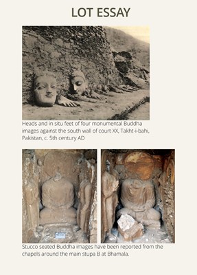 Lot 246 - THE MONUMENTAL AND HIGHLY IMPORTANT ‘KIENZLE’ STUCCO STATUE OF BUDDHA GANDHARA, PROBABLY HADDA, CIRCA 3RD-5TH CENTURY