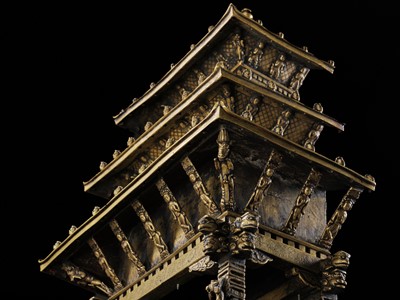 Lot 109 - A MASSIVE BRONZE ‘NYATAPOLA TEMPLE’ SHRINE, 18TH-19TH CENTURY