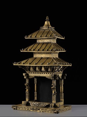 Lot 109 - A MASSIVE BRONZE ‘NYATAPOLA TEMPLE’ SHRINE, 18TH-19TH CENTURY
