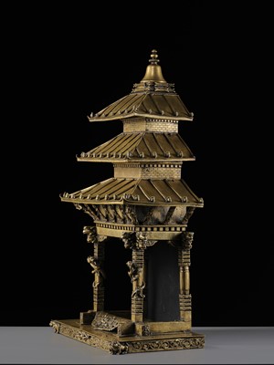 Lot 109 - A MASSIVE BRONZE ‘NYATAPOLA TEMPLE’ SHRINE, 18TH-19TH CENTURY