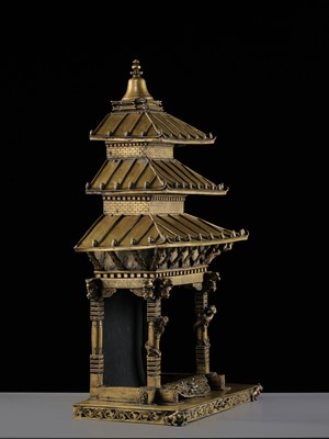 Lot 109 - A MASSIVE BRONZE ‘NYATAPOLA TEMPLE’ SHRINE, 18TH-19TH CENTURY