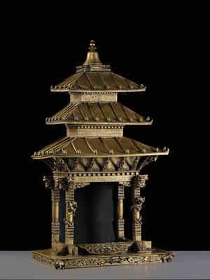 Lot 109 - A MASSIVE BRONZE ‘NYATAPOLA TEMPLE’ SHRINE, 18TH-19TH CENTURY