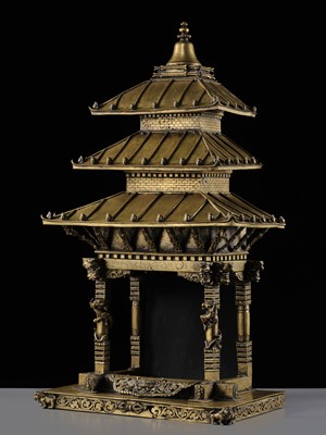 Lot 109 - A MASSIVE BRONZE ‘NYATAPOLA TEMPLE’ SHRINE, 18TH-19TH CENTURY