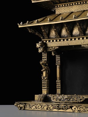 Lot 109 - A MASSIVE BRONZE ‘NYATAPOLA TEMPLE’ SHRINE, 18TH-19TH CENTURY