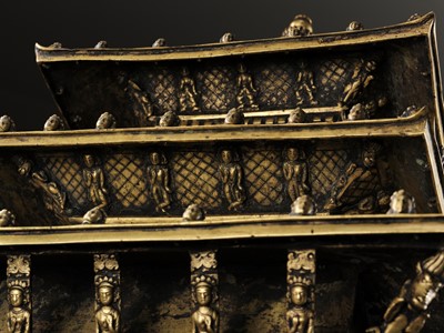 Lot 109 - A MASSIVE BRONZE ‘NYATAPOLA TEMPLE’ SHRINE, 18TH-19TH CENTURY