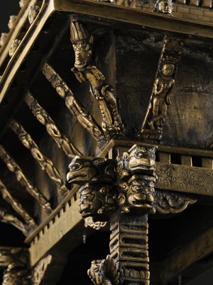 Lot 109 - A MASSIVE BRONZE ‘NYATAPOLA TEMPLE’ SHRINE, 18TH-19TH CENTURY