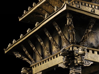 Lot 109 - A MASSIVE BRONZE ‘NYATAPOLA TEMPLE’ SHRINE, 18TH-19TH CENTURY